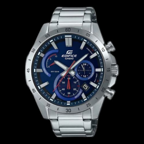 CASIO Waterproof Sports EDIFICE Mens Silver Analog/Digital Combo