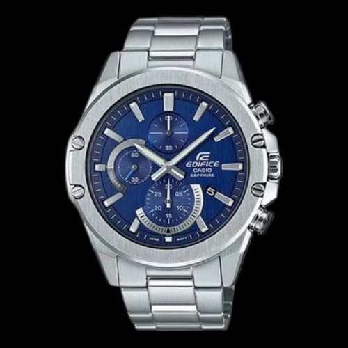 CASIO EDIFICE Stainless Steel Strap Blue Watch Dial Mens Blue Analog