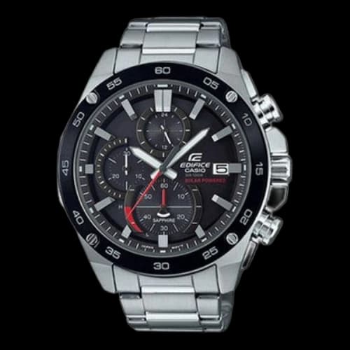 CASIO Quartz Waterproof EDIFICE Sapphire Crystal Solar Powered Silver Analog