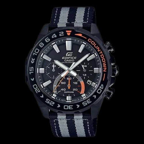 CASIO EDIFICE Series Nylon Sports Watch Outdoor Mens Black Analog