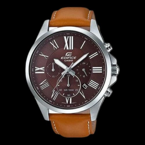 CASIO EDIFICE Classic Design Strap Watch EFV-500L-5A Brown Analog
