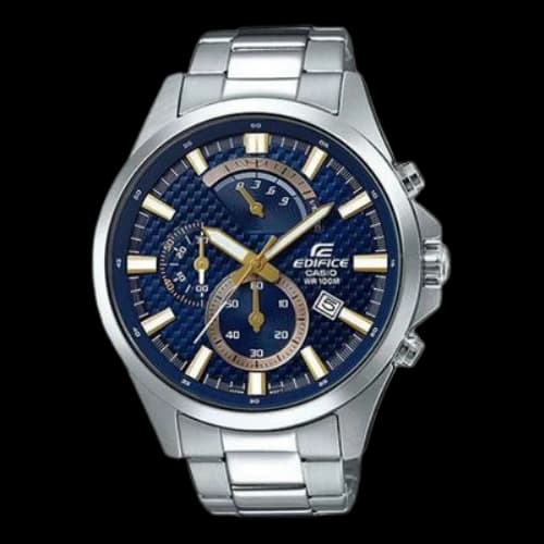 CASIO Waterproof EDIFICE Mens SilverWhite Analog