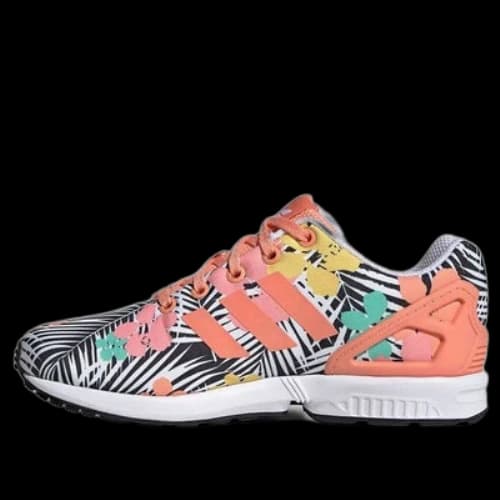 (GS) adidas originals Zx Flux J 'Black White Orange'