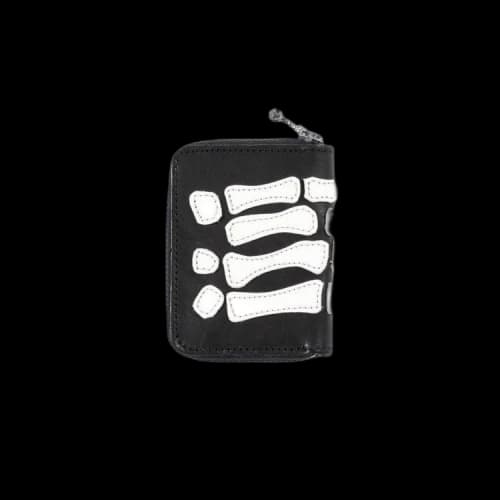 Kapital Thumbs-Up Bone Hand Zip Mini Wallet 'Black'