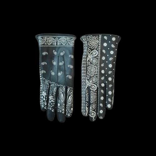 Kapital Leather Bandana Gloves 'Navy'