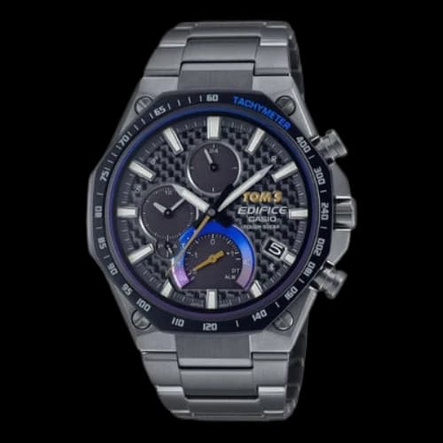 CASIO EDIFICE Series quartz Automatic Calendar Stainless Steel Strap Mens Black Analog