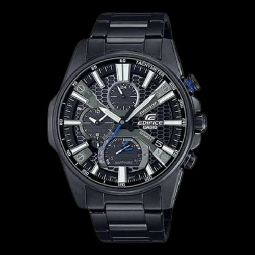 CASIO Black quartz Watch 50mm Black Stainless Steel Case Strap Mens
