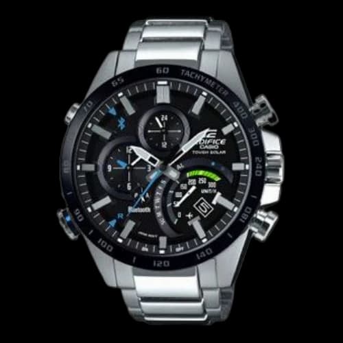 CASIO EDIFICE Waterproof Sports Sapphire Crystal Stainless Steel Strap Mens Silver Analog