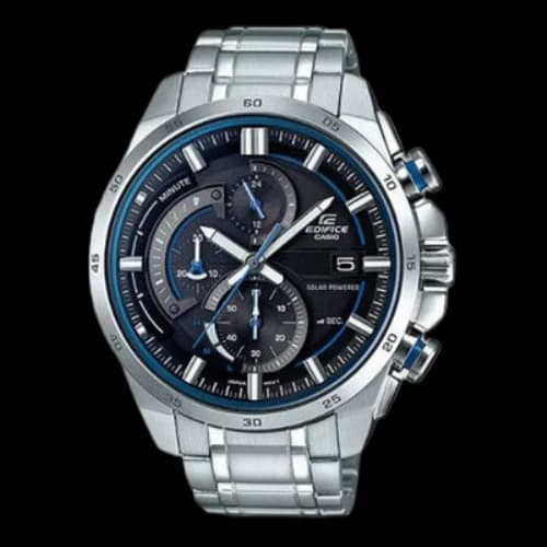 CASIO EDIFICE Quartz Waterproof Sapphire Crystal Mens Black Analog