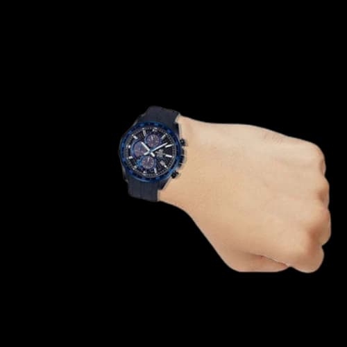 CASIO EDIFICESeries Quartz Men'ses Black/Blue BlackBlue Watch Dial Mens BlackBlue Analog