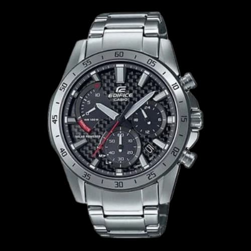 CASIO EDIFICE Waterproof Men's Silver Solar Powered Mens