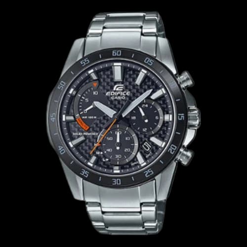 CASIO Waterproof Shockproof EDIFICE Solar Powered Quartz Sports Sapphire Crystal Mens Black Analog