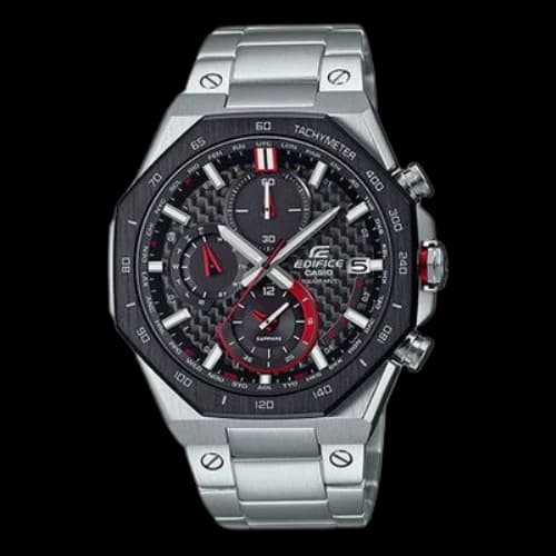 CASIO Outdoor Waterproof Shockproof Solor Wave Stainless Steel Strap Watch Solar Powered Mens Analog