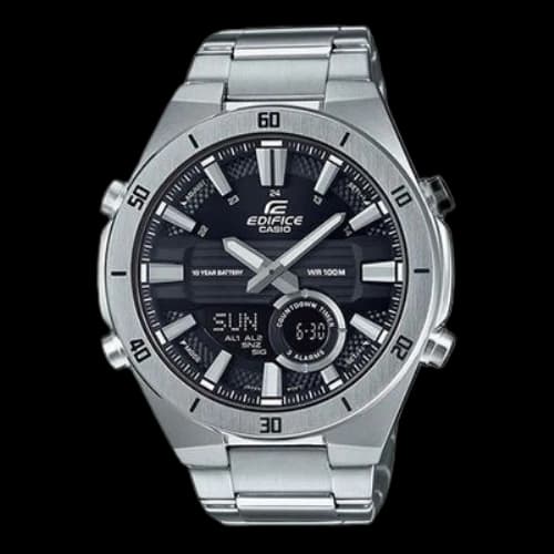 CASIO Quartz Waterproof EDIFICE Black Watch Dial Mens Black Analog/Digital Combo