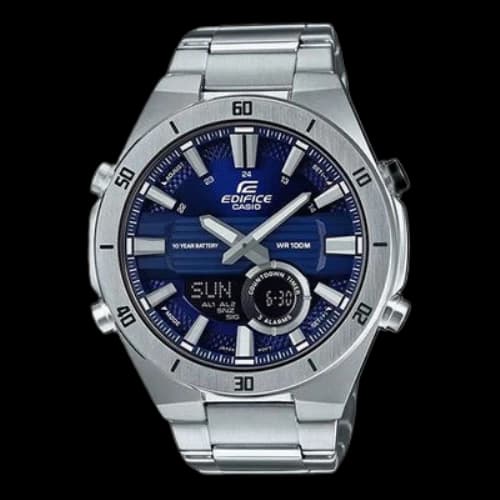 CASIO Quartz Waterproof EDIFICE Blue Watch Dial Mens Blue Analog/Digital Combo