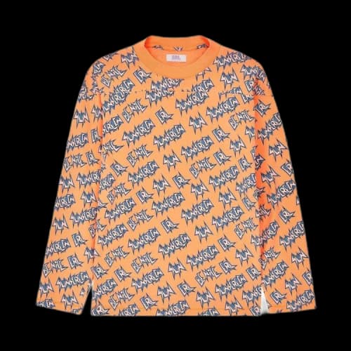 ERL All Over Logo Mix Pattern T-Shirt 'Orange'