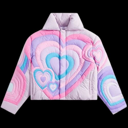 ERL Hearts Puffer Jacket 'Purple'