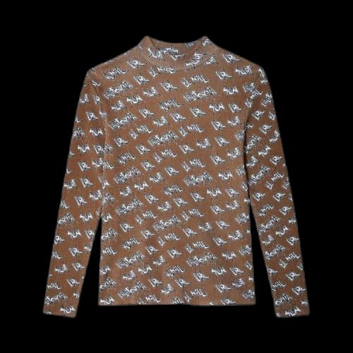 ERL Printed Waffle Long-Sleeve T-Shirt 'Brown'