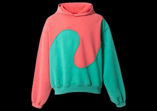 ERL Swirl Fleece Hoodie Red Green