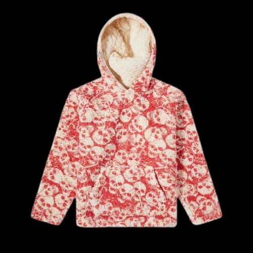 ERL Printed Vintage Fleece Hoodie 'Red'