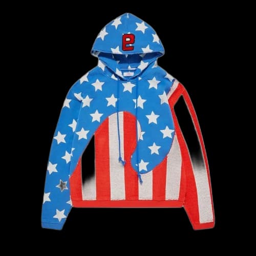 ERL Stars And Stripes Swirl Hoodie 'Blue'