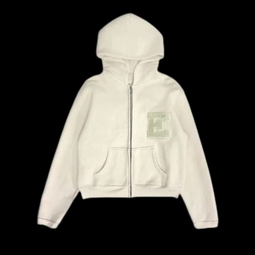 ERL Varsity Zip-Up Hoodie 'Cream'