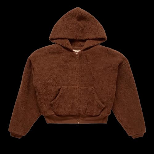 ERL Terry Fleece Zipped Hoodie 'Brown'