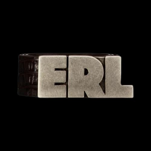 ERL Logo Croco Effect Leather Belt 'Brown'