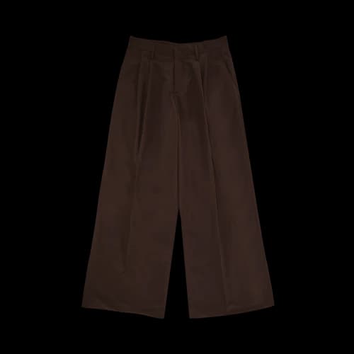 ERL Nylon Pleated Suit Trousers 'Brown'