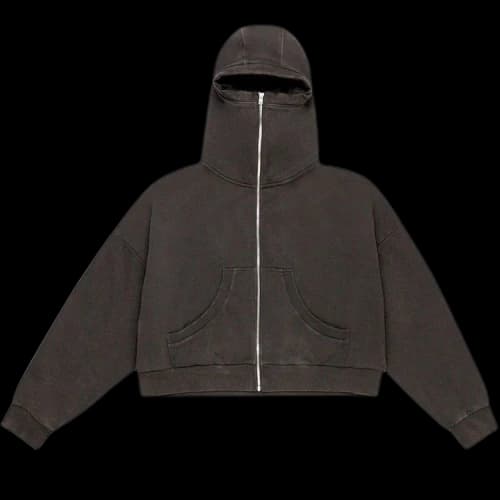 Entire Studios Full Zip Hoodie 'Washed Black'