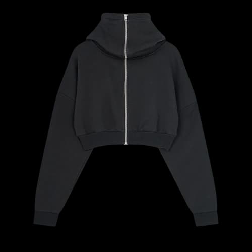 Entire Studios Cropped Full Zip Hoodie 'Soot'