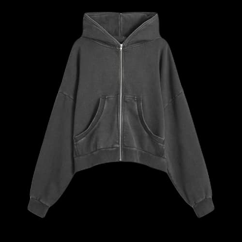 Entire Studios Eternal Zip Hoodie 'Washed Black'