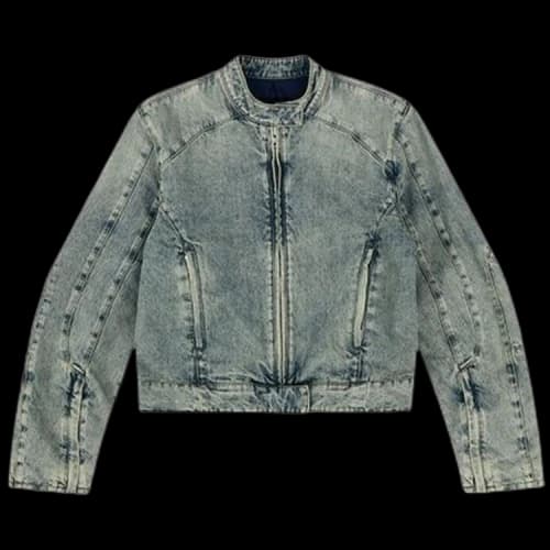Entire Studios Moto Denim Jacket 'Surface Wave'