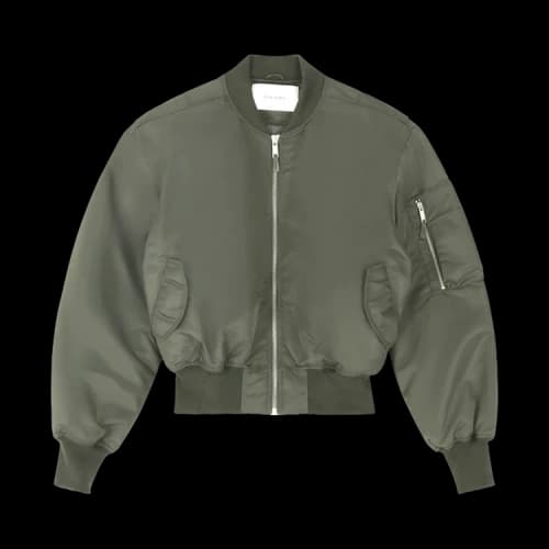 Entire Studios Cropped Broad Bomber 'Khaki'