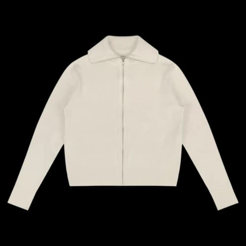 Entire Studios Knit Zip Up Jacket 'Ivory'