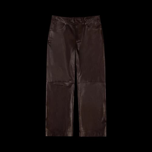Entire Studios Leather Straight Leg Pants 'Dark Brown'