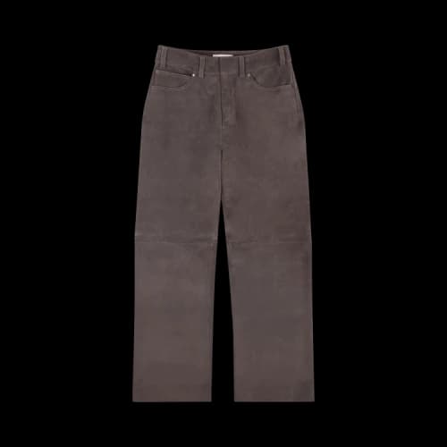 Entire Studios Leather Straight Leg Pant 'Green'
