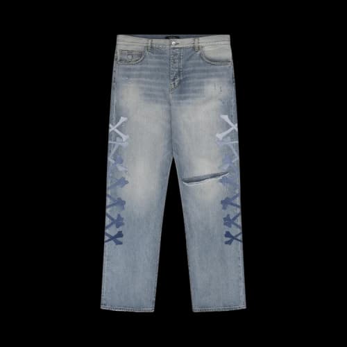 Amiri Gradient Bones Straight Jeans 'Blue'
