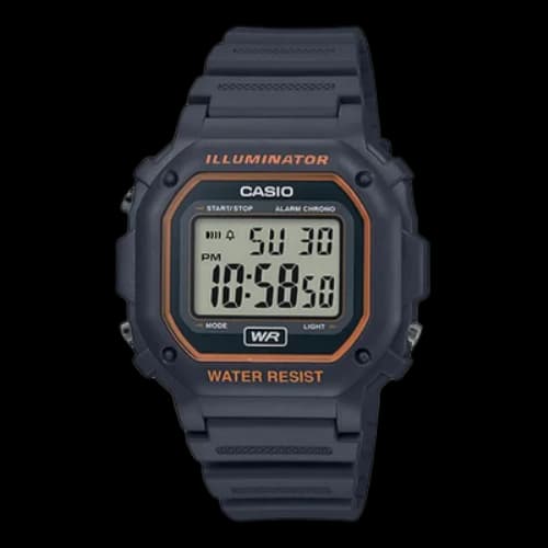 CASIO Retro Waterproof Classic Small Cube Brown Watch 50m Waterproof Resin Strap Black Analog