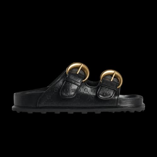 Marine Serre Leather Sandal 'Black Embossed' (Women's)