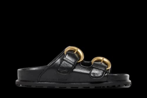 Marine Serre Leather Birk Sandal 'Black' (Women's)