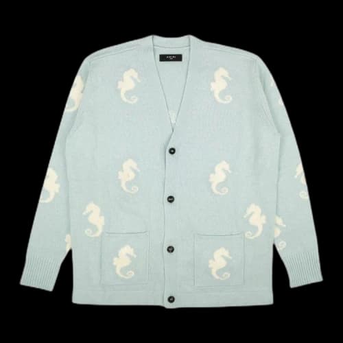 Amiri Seahorse Jacquard Cardigan 'Blue'