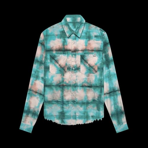 Amiri Watercolor Plaid Shirt 'Blue'
