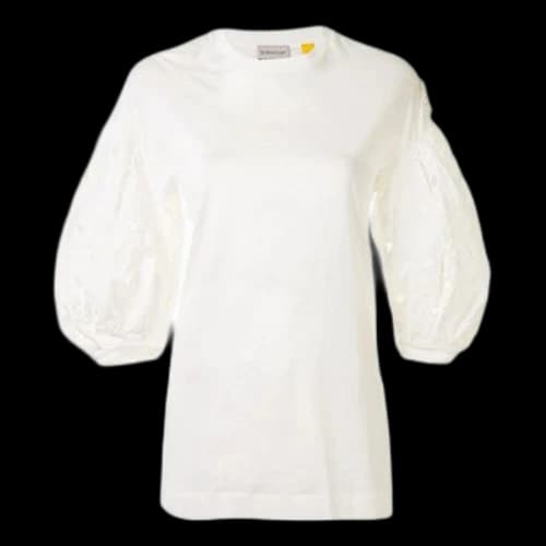 Moncler Genius Embroidered Bubble Sleeve Short Sleeve For White