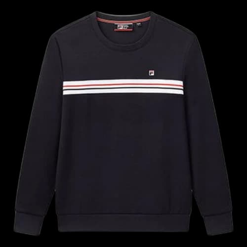 FILA Classic Stripe Athleisure Casual Sports Long Sleeves Blue