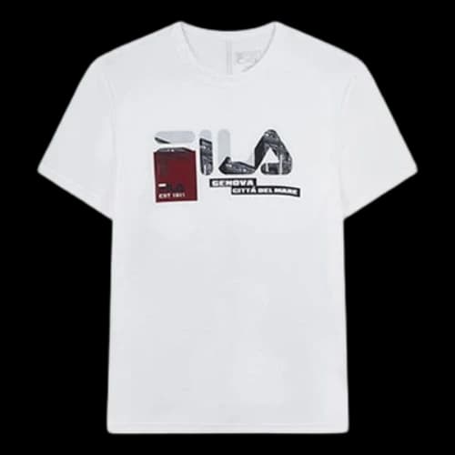 FILA Subject Printing Short Sleeve White T-Shirt