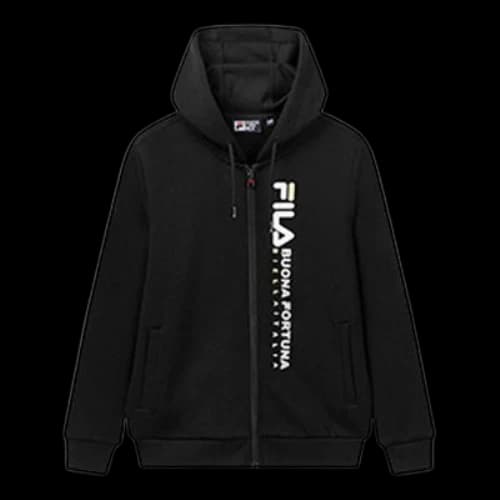 FILA Sports Knit Hooded Black Jacket