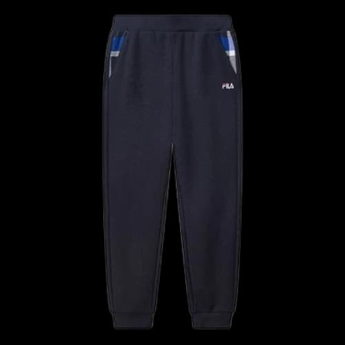 FILA Plaid Pocket Knitted Sports Pants Men s Blue