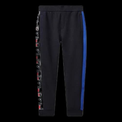 FILA Logo Printed Color Block Sports Pants Men's Blue