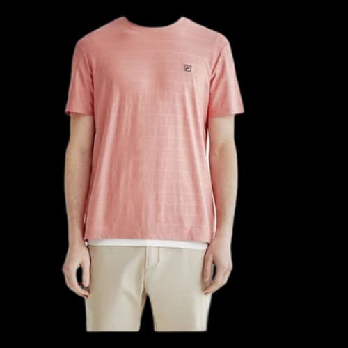 FILA Breathable Stripe Minimalistic Short Sleeve Pink